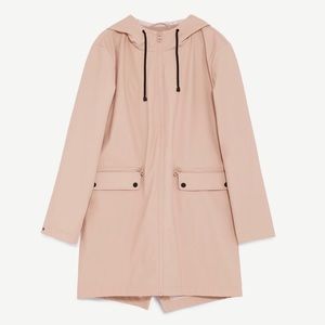 Zara Dusty Rose Pink Water Repellent Jacket Raincoat